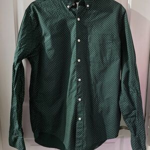 American Eagle Polka Dot Button Down